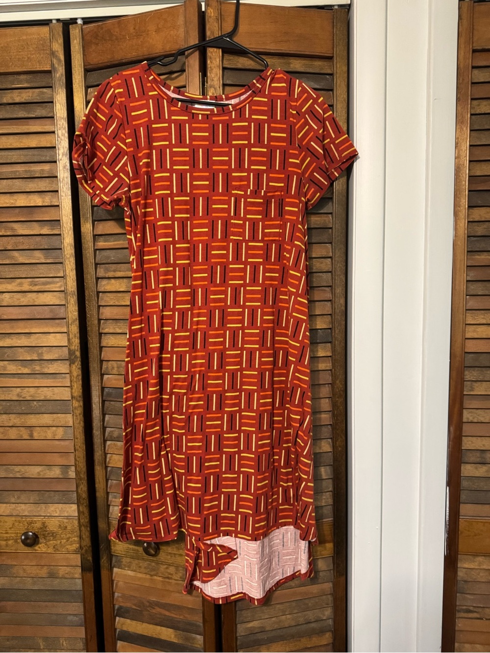 LuLaRoe Red Geometric Midi Dress